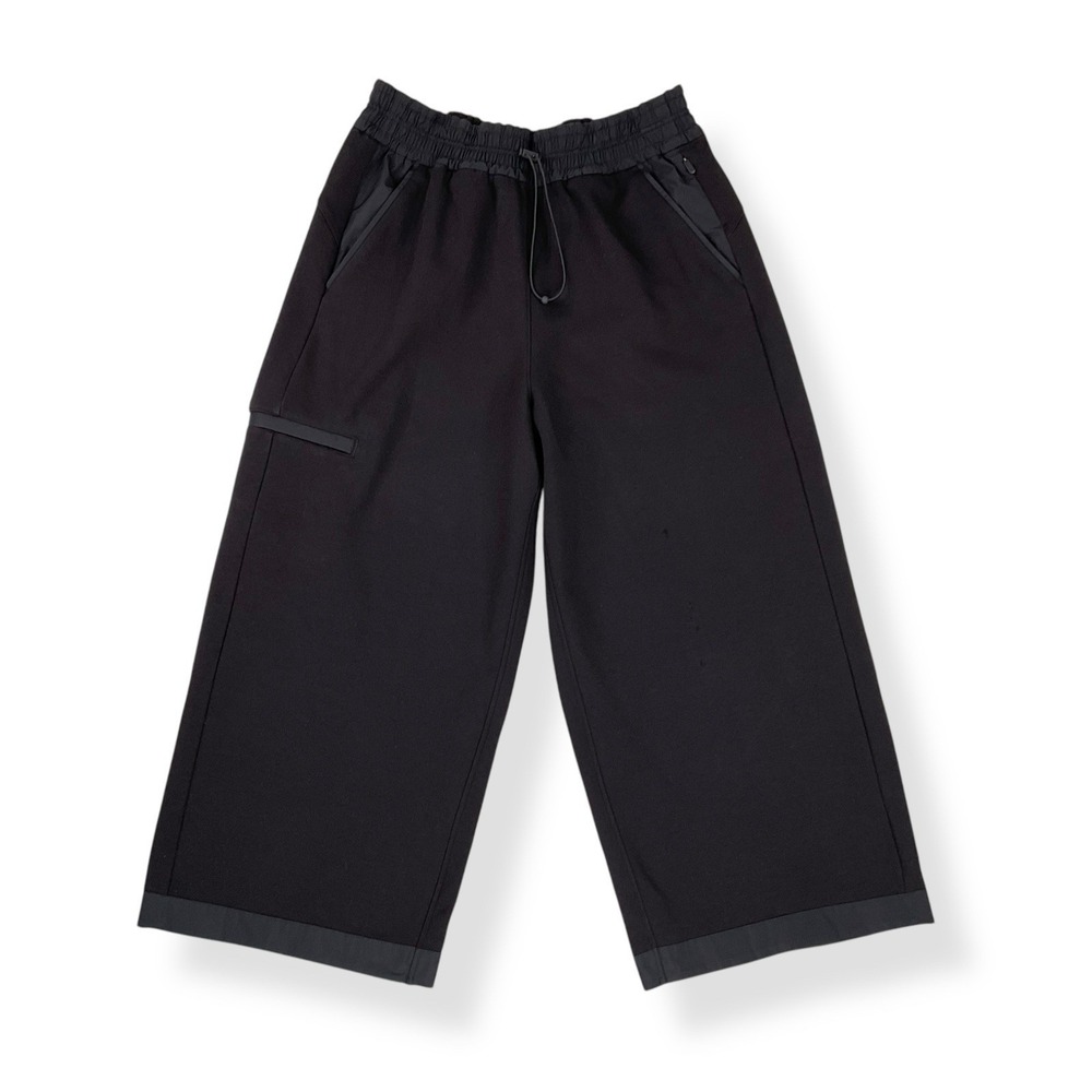 Athleta Pants Women Small Black Wide Leg Crop Jogger Triumph‎ Hybrid Athleisure